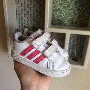 Toddler Girl Adidas Tennis Shoes Sneakers Pink 5.5